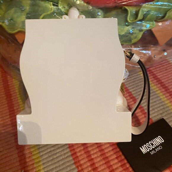 AW22 MOSCHINO Couture Jeremy Scott White Clock Sculpted Ancient Clutch Handbag - Picture 7 of 9